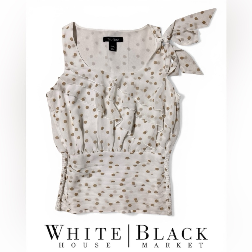 White House Black Market Polka Dot Sleeveless Top – Size XXS
